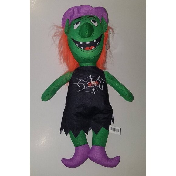 Green Witch Plush 18" Stuffed Animal Toy Halloween Orange A&A Global 2022 w/TAG - Picture 1 of 13